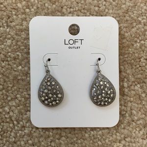 NWT Silver Sparkly Bedazzled Loft Outlet Earrings